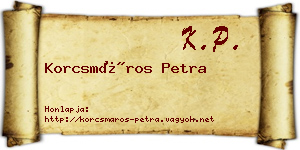 Korcsmáros Petra névjegykártya
