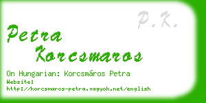 petra korcsmaros business card